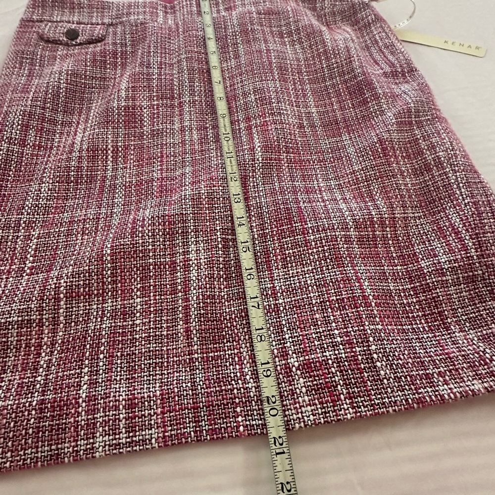 Kenar Red and White Tweed Skirt - Picture 9 of 9